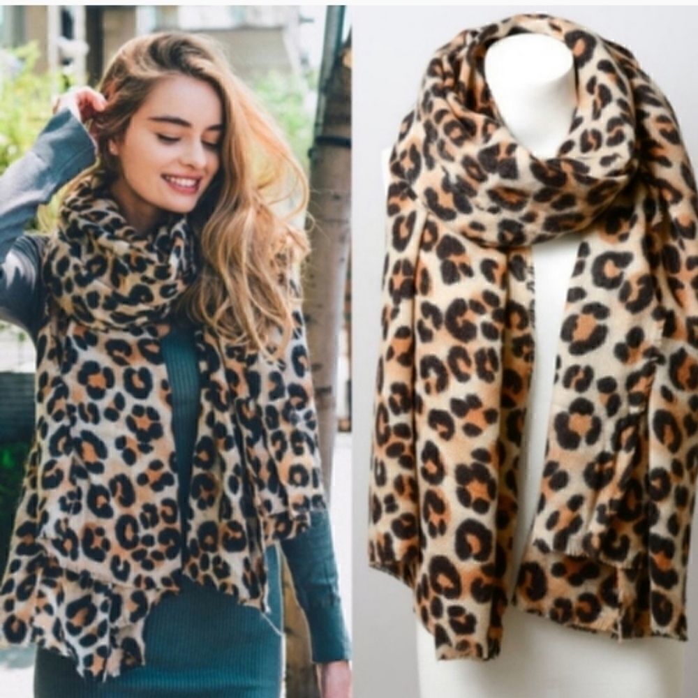 Soft and cozy animal print scarf